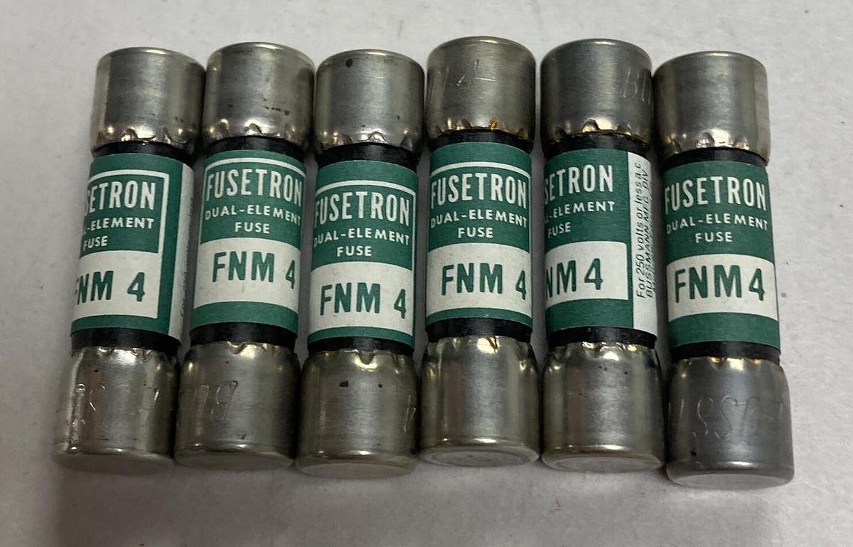 Cooper Bussmann,FNM-4,Fusetron Fuse Lot Of 6 NOS