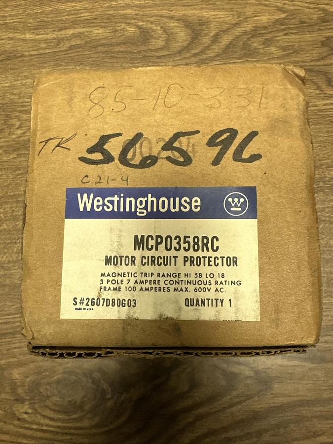 Used Westinghouse,MCP0358RC,Motor Circuit Protector