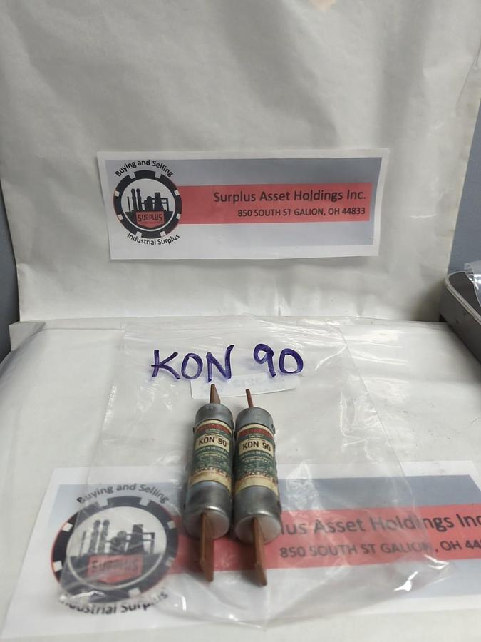 Used RELIANCE,KON90,ONE-TIME 90 AMP FUSE LOT OF 2 PRE-OWNED