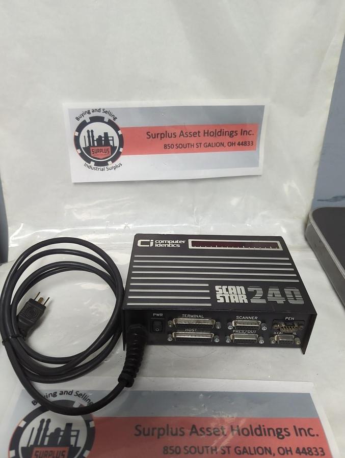 Used COMPUTER IDENTICS,A1-62630-111,SCAN STAR 240 BARCODE SCANNER READER PRE-OWNED
