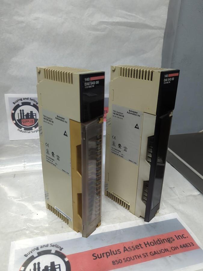 Used SCHNEIDER AUTOMATION,140 DAI 543 00,TSX QUANTUM 115 VAC MODULE LOT OF 2 USED