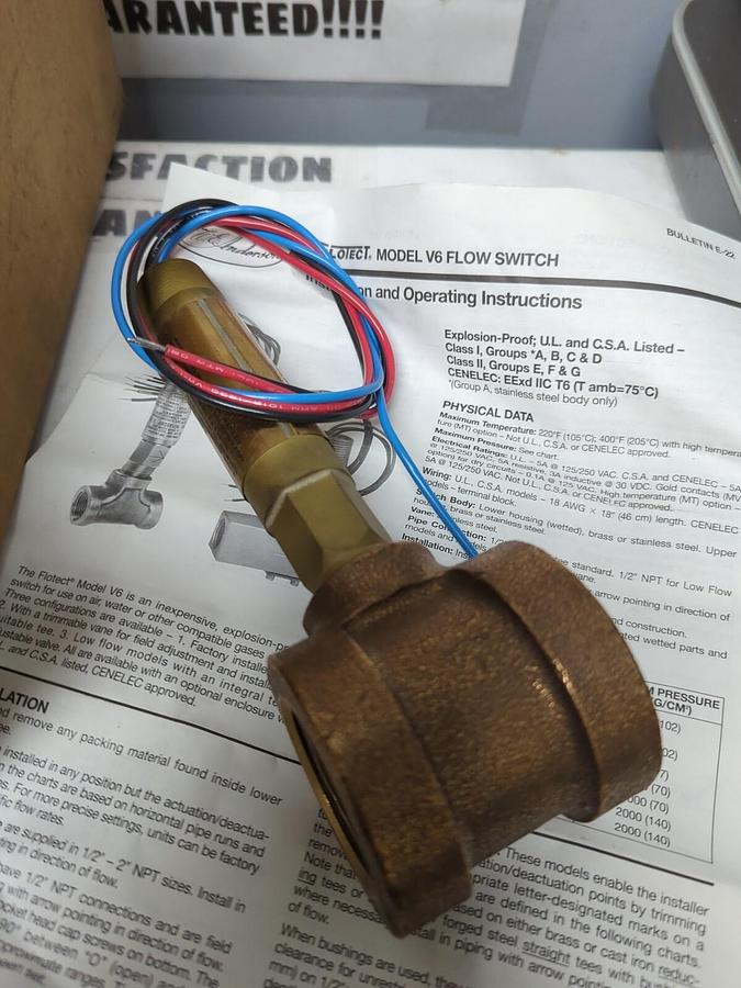 W.E. ANDERSON,V6EPB-BS4B,LIQUID FLOW SWITCH NOS