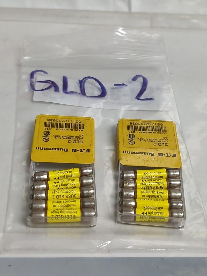 COOPER BUSSMANN,GLD-2,2 AMP FUSE LOT OF 10 NOS