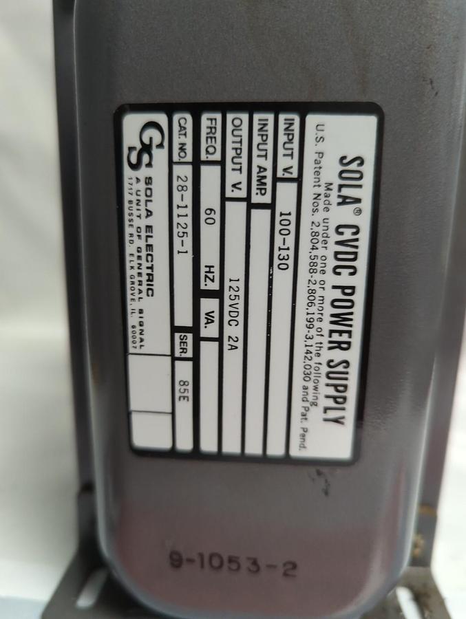 Used SOLA,28-1125-1,CVDC POWER SUPPLY UNIT PRE-OWNED