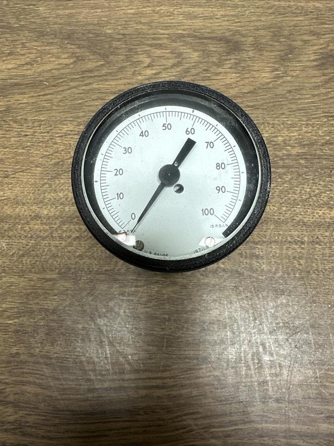 US Gauge,16711,0-100 PSI Pressure Gauge Back Mount