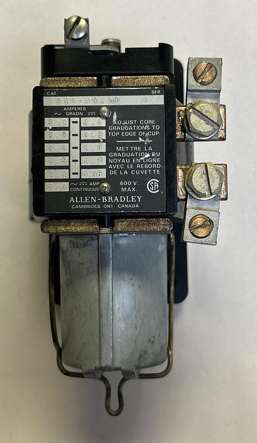 Used ALLEN BRADLEY,810-A01AB,MAGNETIC OVERLOAD RELAY