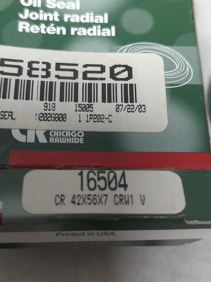 CHICAGO RAWHIDE,16504,OIL SEAL LOT OF 4 NOS