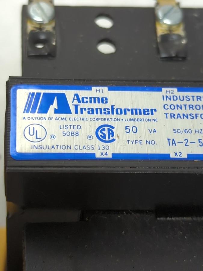 ACME,TA-2-54535,INDUSTRIAL CONTROL TRANSFORMER VA:50 1-PHASE NOS