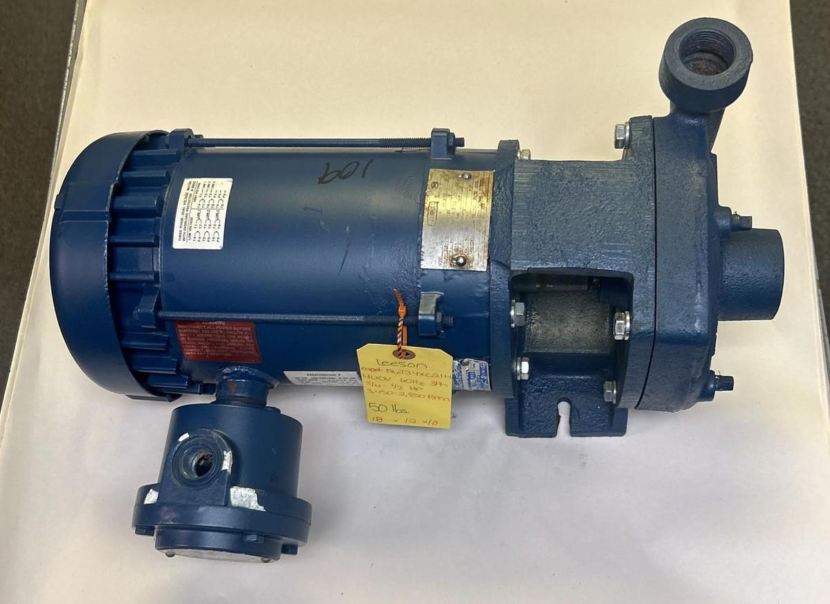 Used LEESON,A6T34XC21H,CENTRIFUGAL PUMP 3/4HP 460V 3450RPM 3PH 56C FRAME