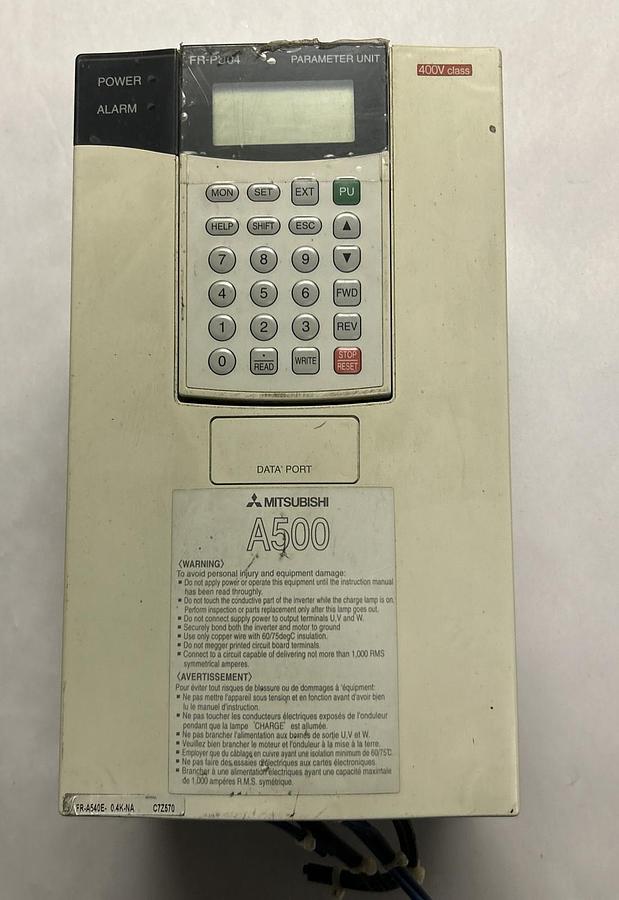 Used MITSUBISHI,FR-A540-0.4K-NA,INVERTER .5HP 460V