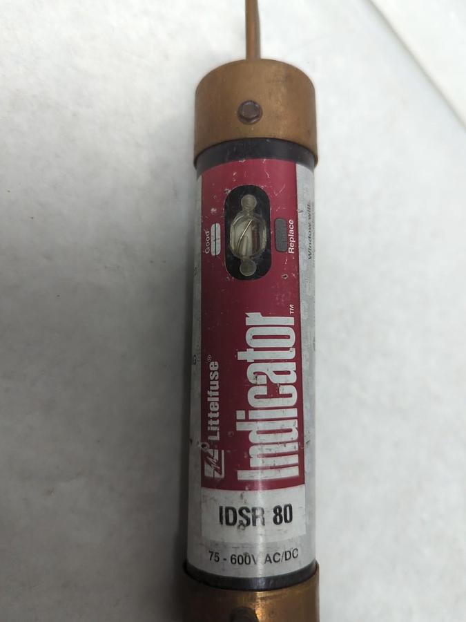 Used LITTELFUSE,IDSR80,INDICATOR 80 AMP FUSE PRE-OWNED