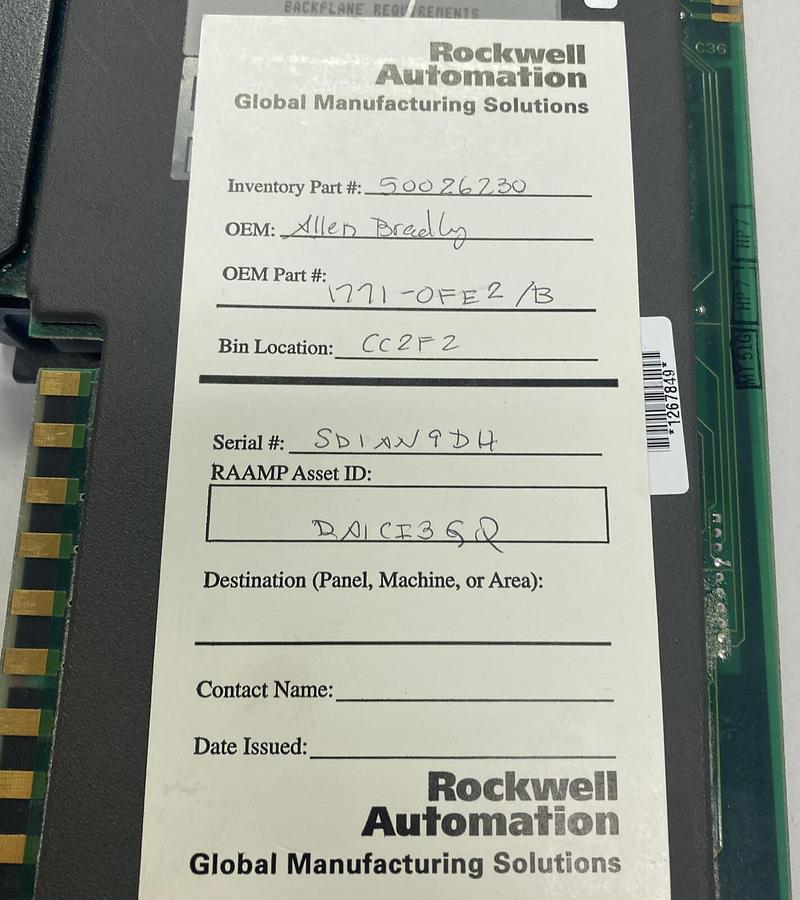 Used ALLEN BRADLEY,1771-0FE2,SER B ANALOG OUTPUT MODULE REFURBISHED