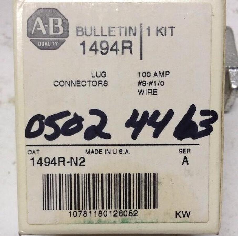Allen-Bradley,1494R-N2,Lug Connectors Kit 100 AMP Series A