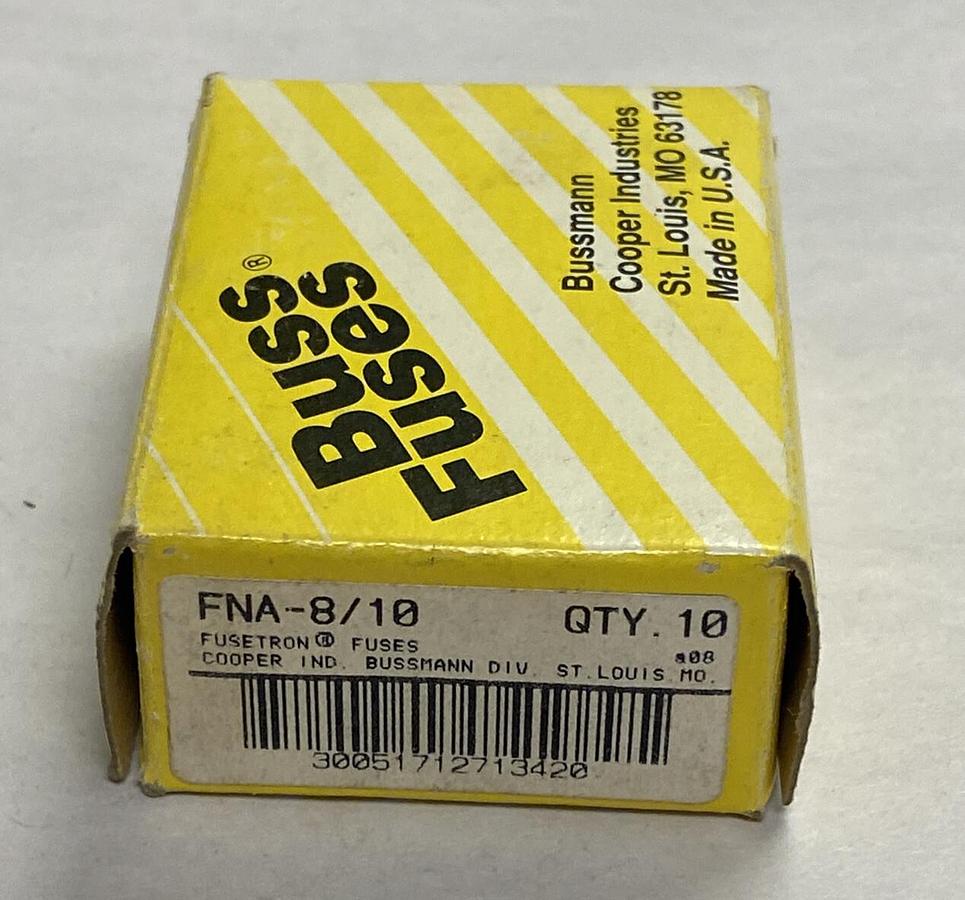 Cooper Bussmann,FNA-8/10,Fusetron Fuse Lot Of 8 NOS