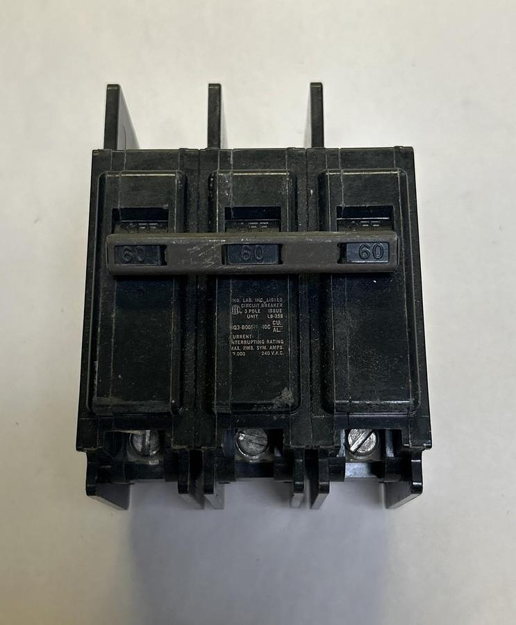Used ITE,BQ3-B060,CIRCUIT BREAKER 60A 240V 3P