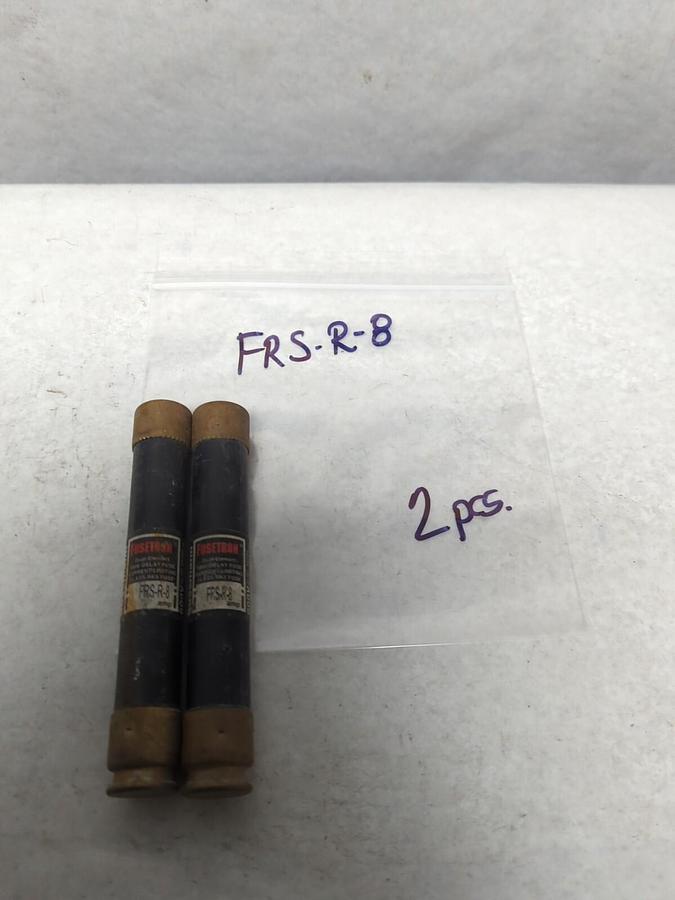 Used COOPER BUSSMANN,FRS-R-8,FUSETRON 8 AMP FUSE LOT OF 2 PRE-OWNED