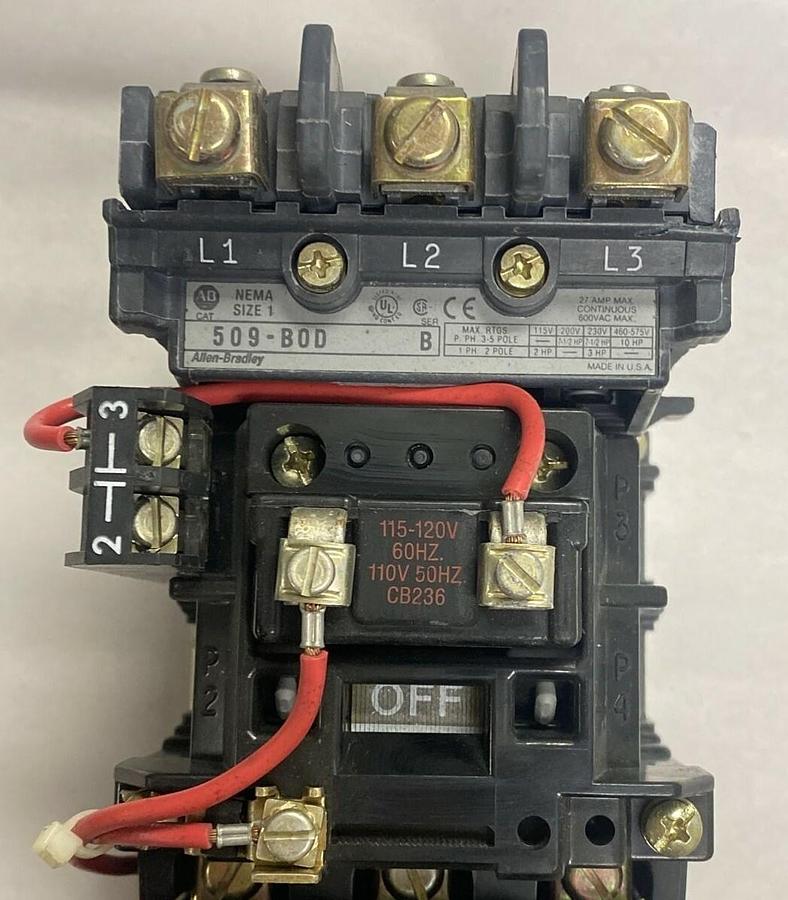 Used Allen-Bradley,509-B0D,Ser B Starter Nema Size 1