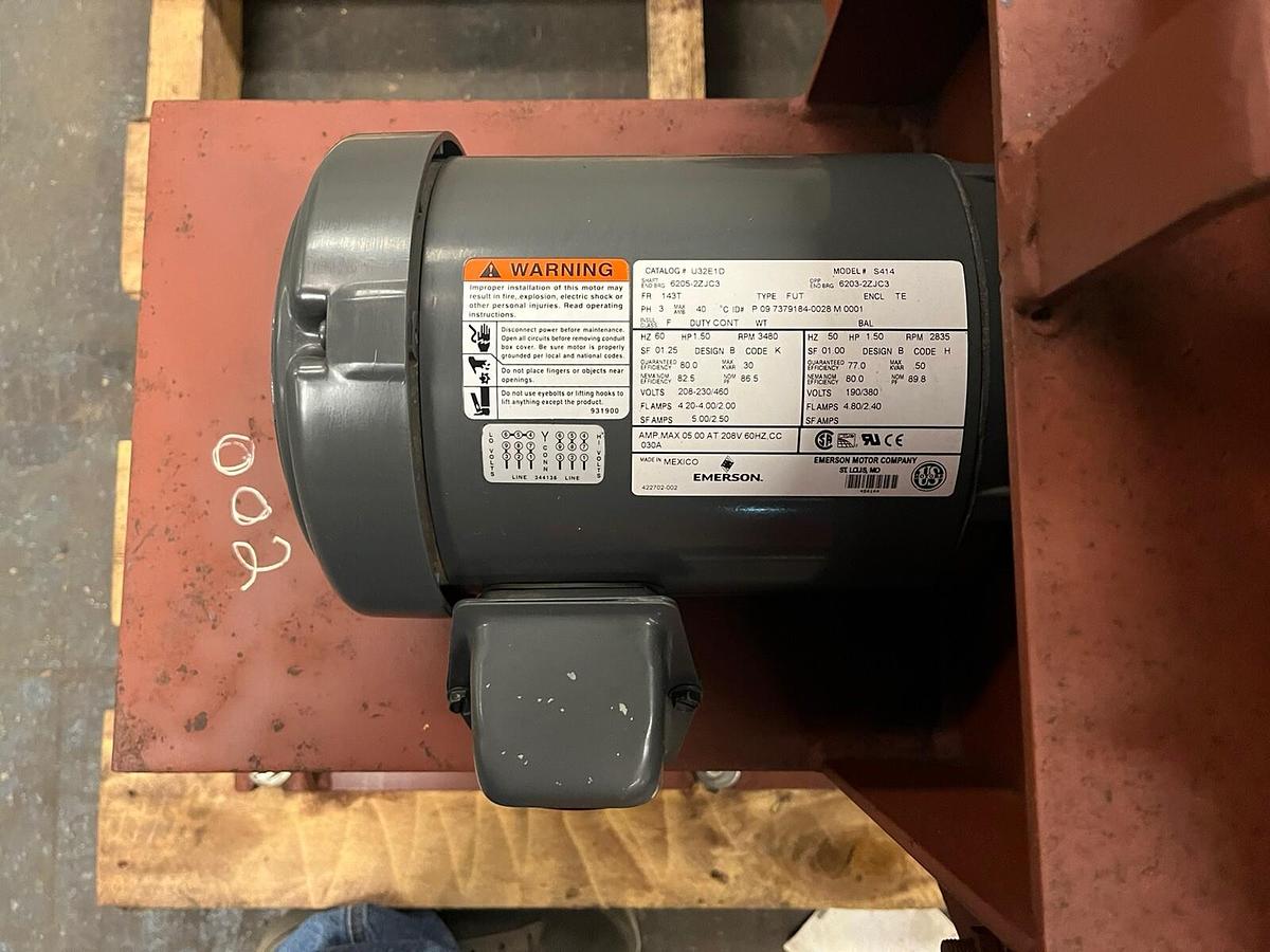 Used ROBINSON,RL,INDUSTRIAL FAN BLOWER SIZE 1.5X10 1-1/2HP 3PH 3480RPM