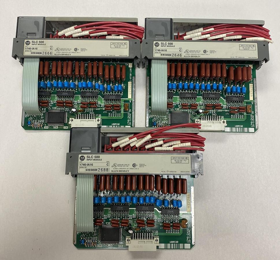 Used Allen-Bradley,1746-IA16,Ser C SLC 500 Input Module LOT OF 3