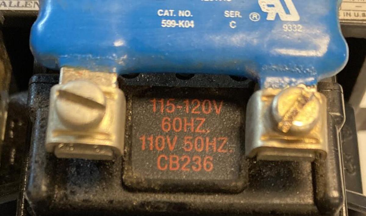 Used Allen-Bradley,509-BOD,Series B Size 1 Motor Starter 27AMP 600V 3 Pole 120V Coil