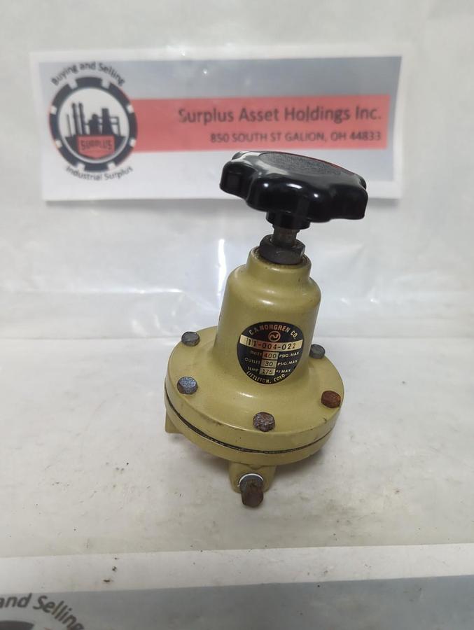 Used NORGREN,11-004-022,PRESSURE REGULATOR PRE-OWNED