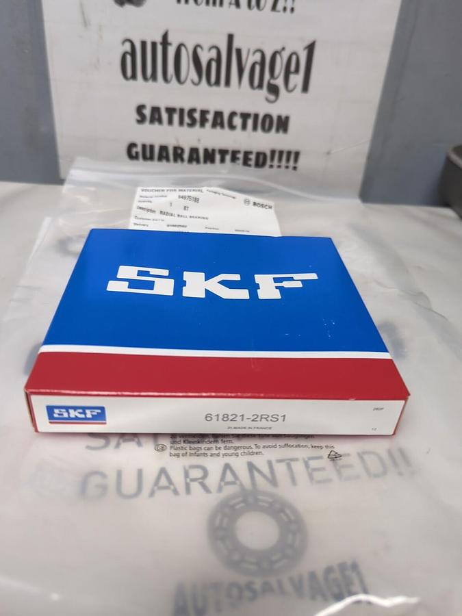 SKF,61821-2RS1,DOUBLE SEALED DEEP GROOVE BALL BEARING 105MM ID 130MM OD NOS