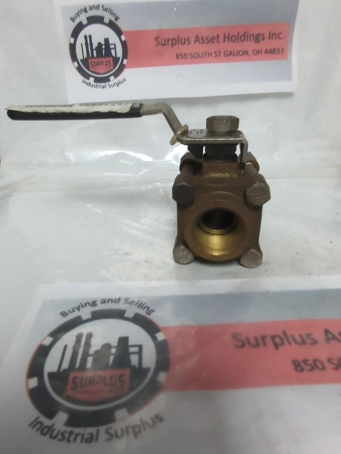 Used WHITEY,B-65TF16-W1,3-PIECE BALL VALVE 1500 PSI PRE-OWNED