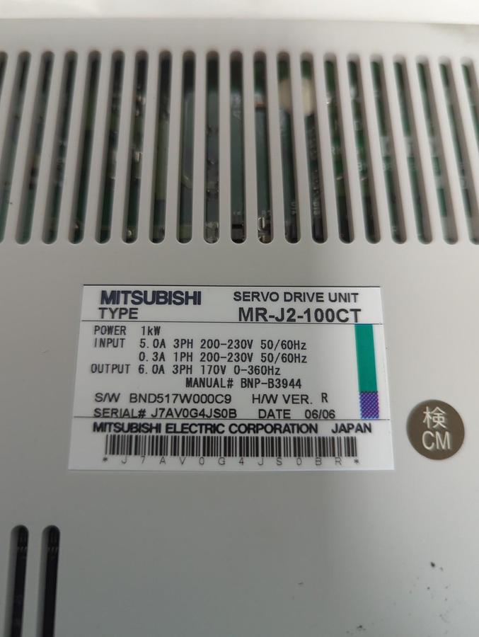 Used MITSUBISHI,MR-J2-100CT,SERVO DRIVE UNIT PRE-OWNED