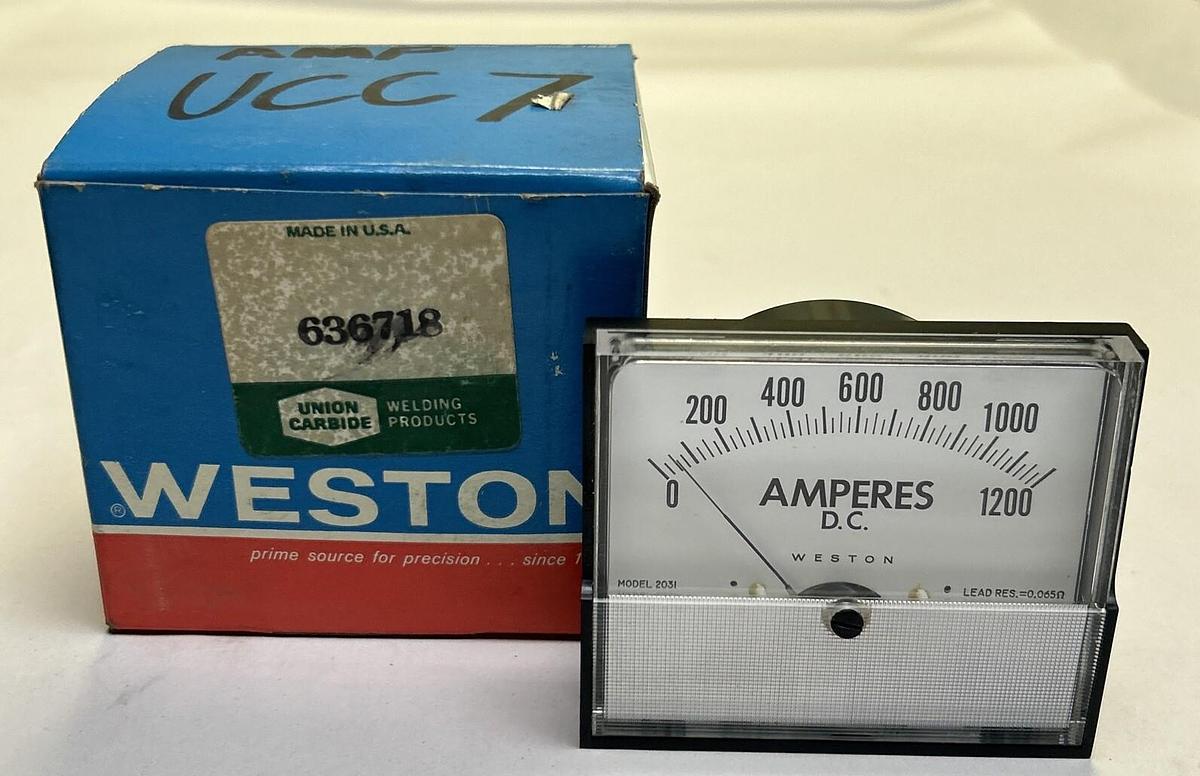 WESTON,2031,PANEL METER 0-1200 DC AMPERES NOS