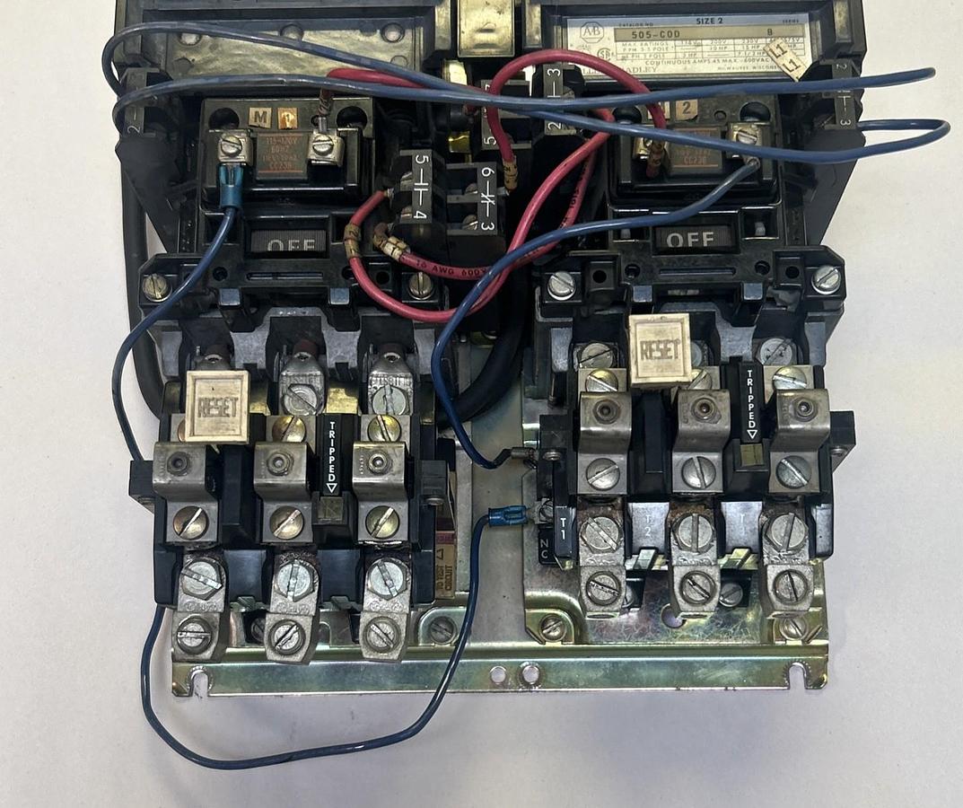 Used ALLEN BRADLEY,505-COD,REVERSING STARTER SIZE 2 45A 600V