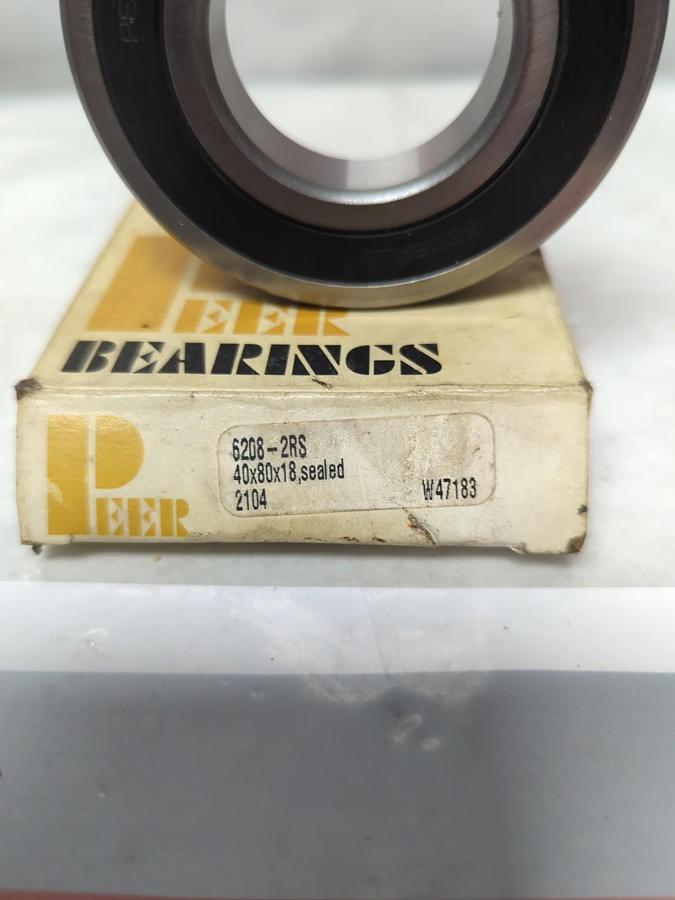PEER,6208-2RS,DEEP GROOVE BALL BEARING NOS