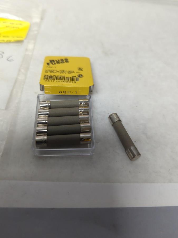 COOPER BUSSMANN,ABC-1,FAST ACTING 1 AMP FUSE LOT OF 6 NOS