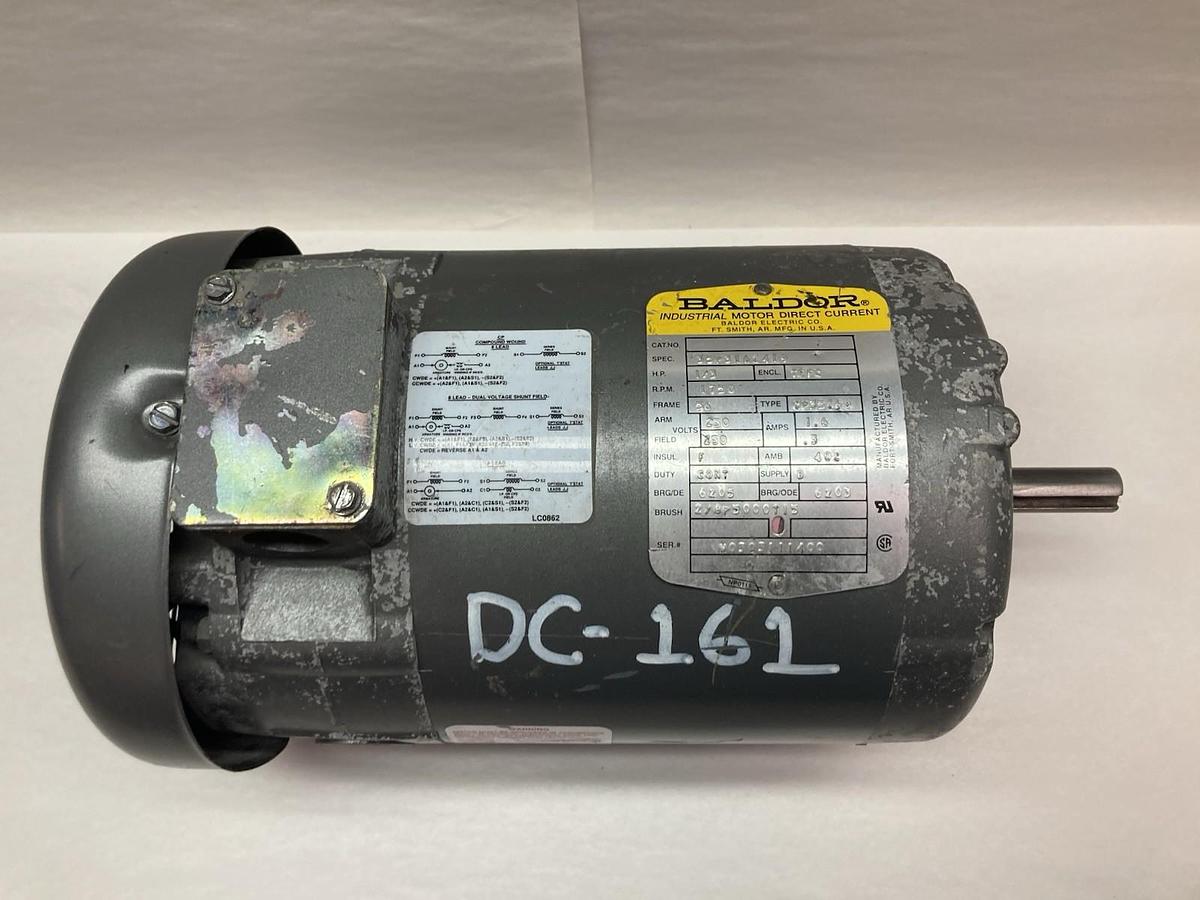 Used Baldor,56 Frame,Industrial Motor 1/3Hp 1750 RPM