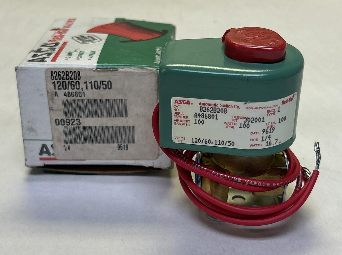 ASCO,8262B208,SOLENOID VALVE 1/4INCH 110/120V NOS