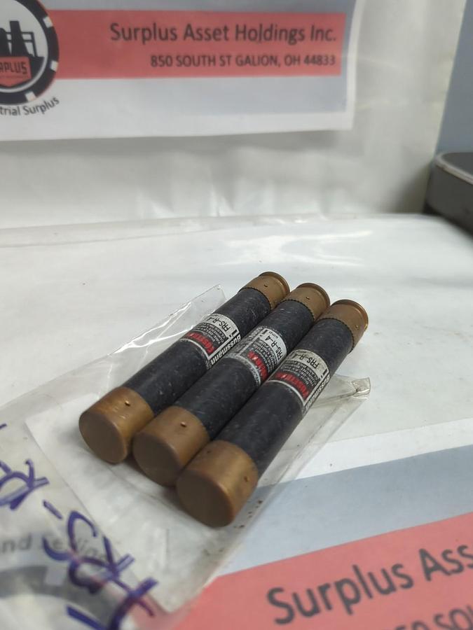 Used COOPER BUSSMANN,FRS-4,FUSETRON 4 AMP FUSE LOT OF 3 PRE-OWNED