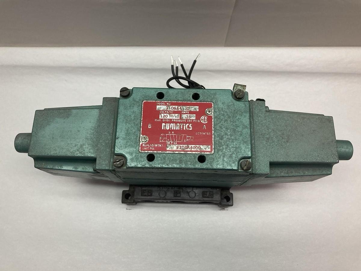 Used Numatic,33DSA4410,Solenoid Valve 120V 50/60Hz 0.36A 150PSIG