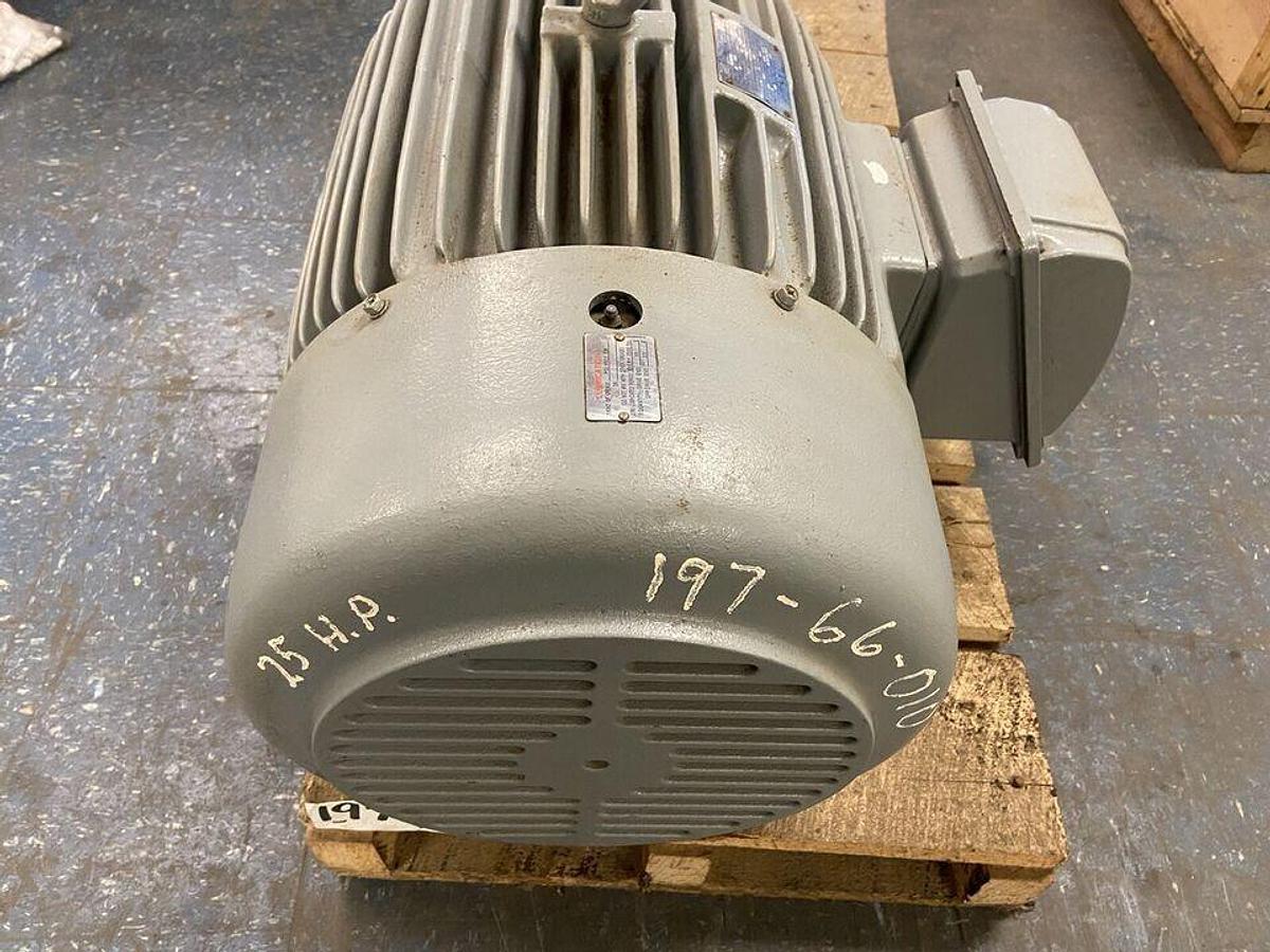 Used Teco Westinghouse,MAX-E1,25Hp Severe Duty Motor 875RPM 230/460V Frame 326T
