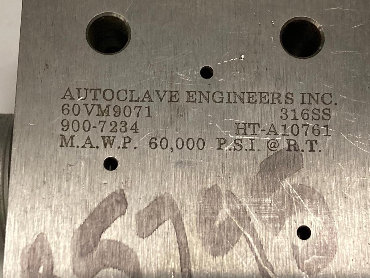 Used Autoclave Engineers,60VM9071,High Pressure Valve 316SS 60000 PSI