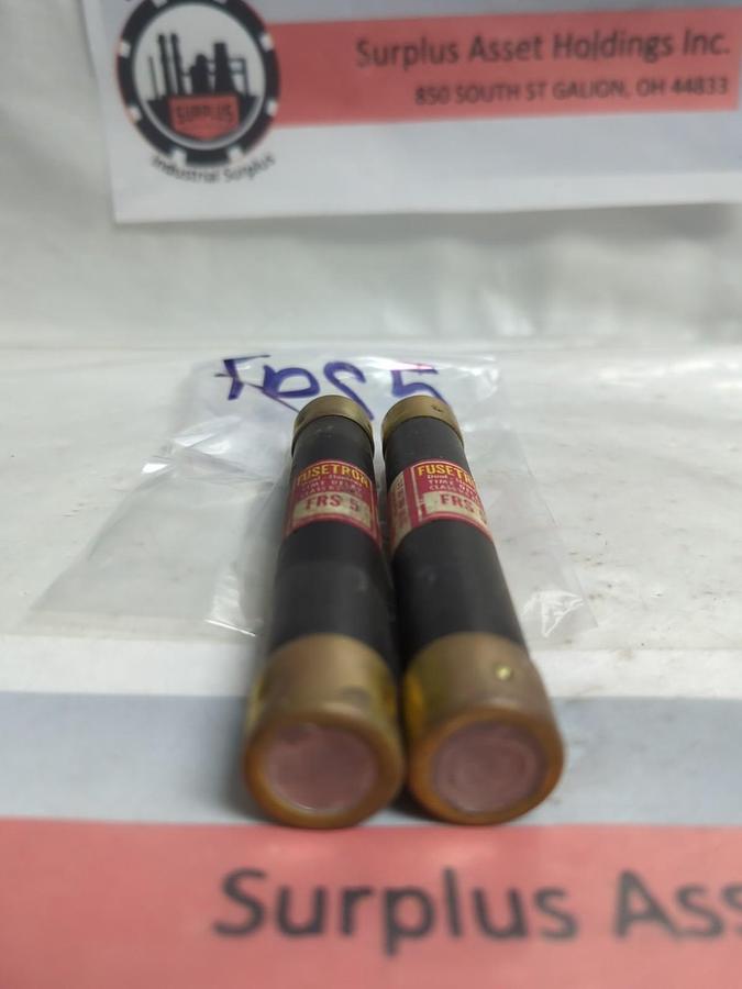 Used COOPER BUSSMANN,FRS-5,FUSETRON 5 AMP FUSE LOT OF 2 PRE-OWNED