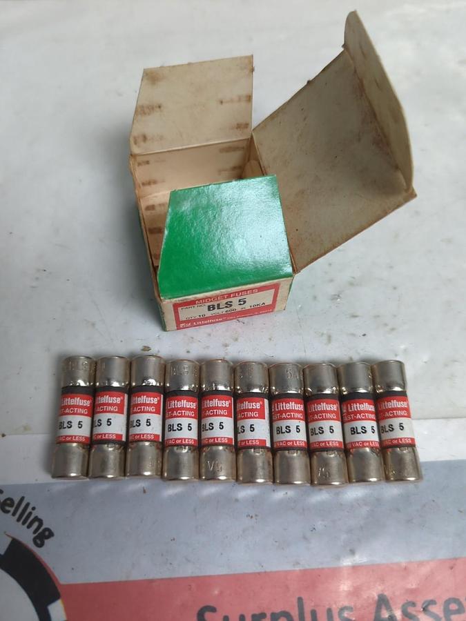 LITTELFUSE,BLS5,FAST ACTING 5 AMP FUSES BOX OF 10 NOS