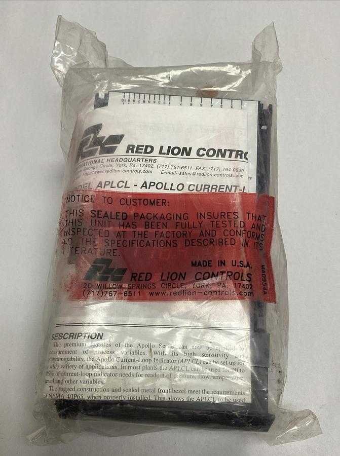 Used RED LION CONTROLS,APLCL401,CURRENT LOOP INDICATOR NOS