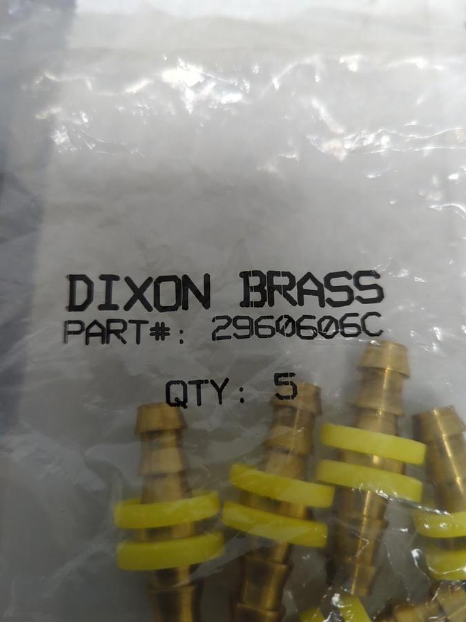 DIXON,2960606C,BRASS PUSH ON HOSE FITTING 3/8 INCH BAG OF 5 NEW
