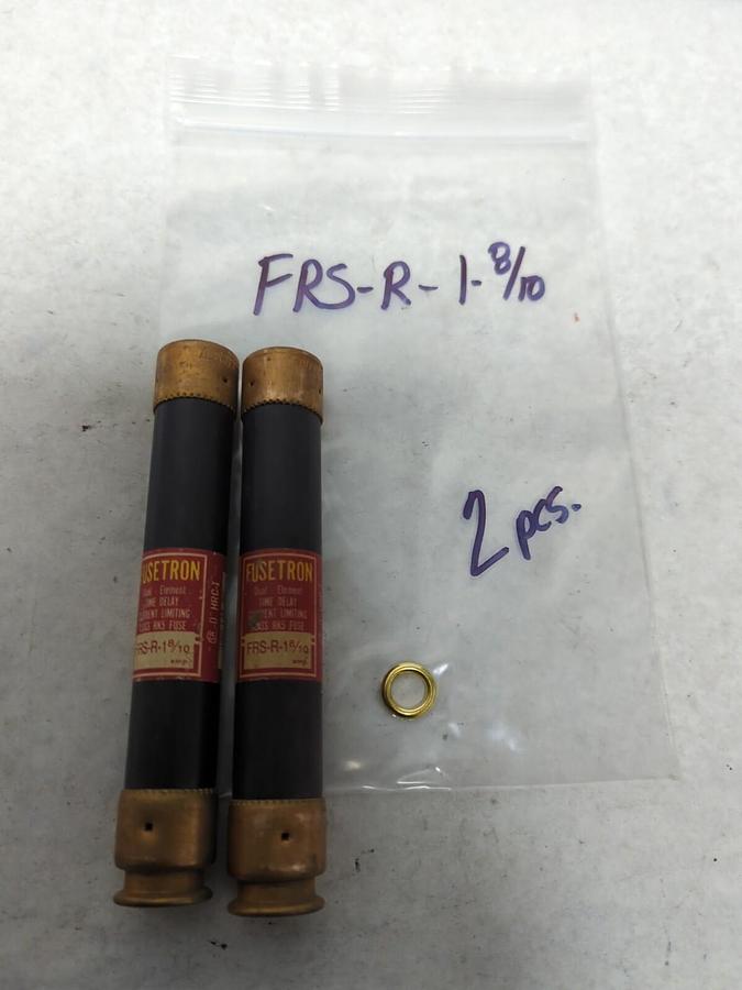 Used COOPER BUSSMANN,FRS-R-1-8/10,FUSETRON 1-8/10 AMP FUSE LOT OF 2 PRE-OWNED