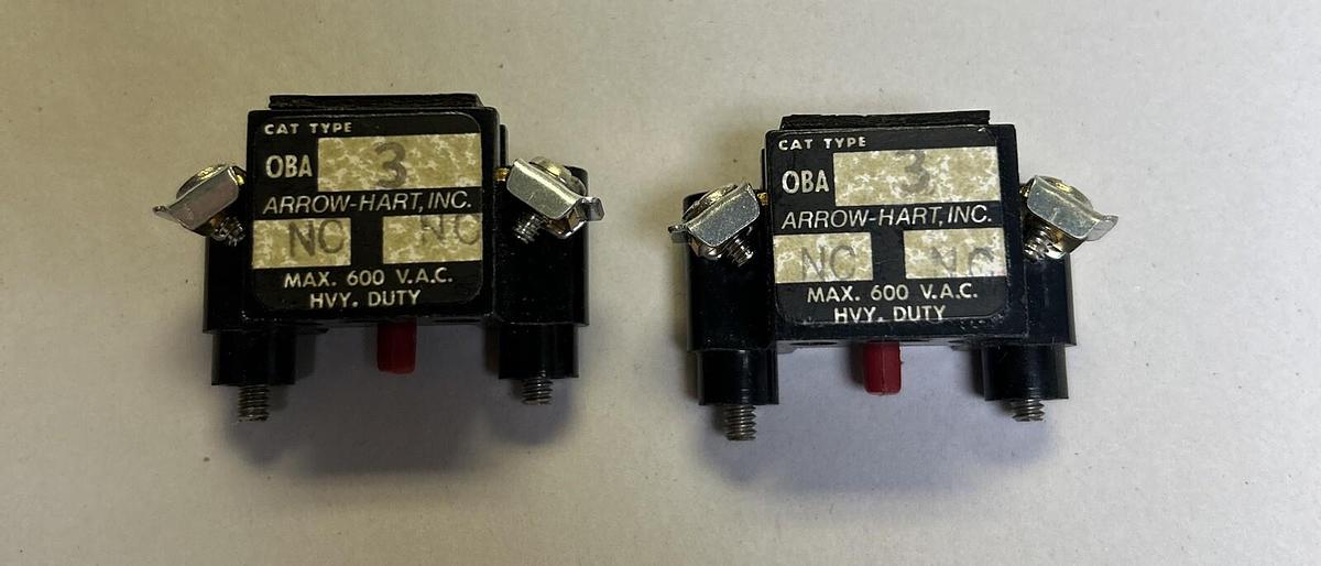 ARROW HART,OBA3,AUXILIARY CONTACT LOT OF 2 NOS