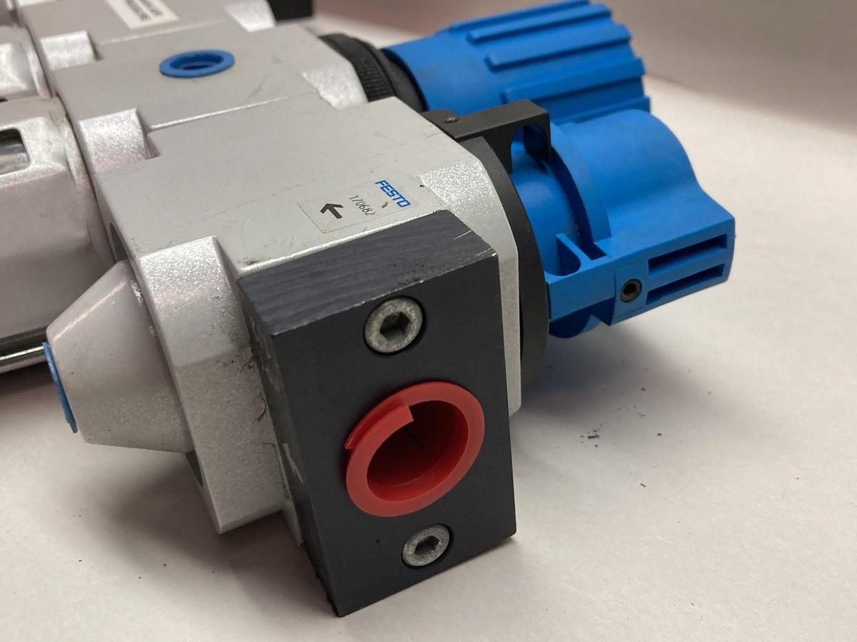 Used Festo,LFR-D-5M-MIDI,Filter Pressure Reducing Valve w/Gauges and Valves