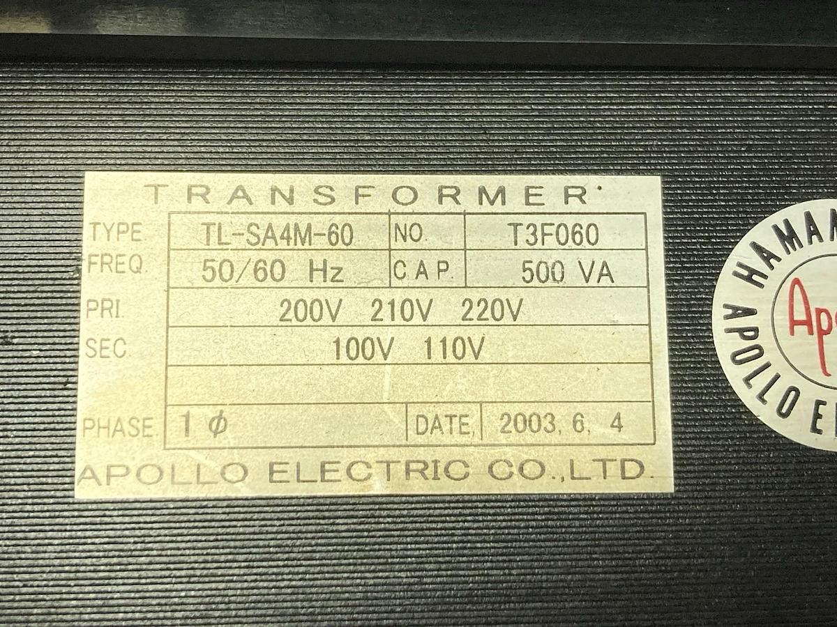 Apollo Electric,TL-SA4M-60,Transformer 50/60Hz 500VA