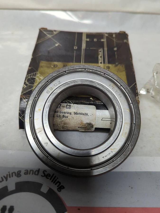 PEER,6210-ZZ-C3,METAL SHIELDED DEEP GROOVE BALL BEARING 50X90X20MM NOS