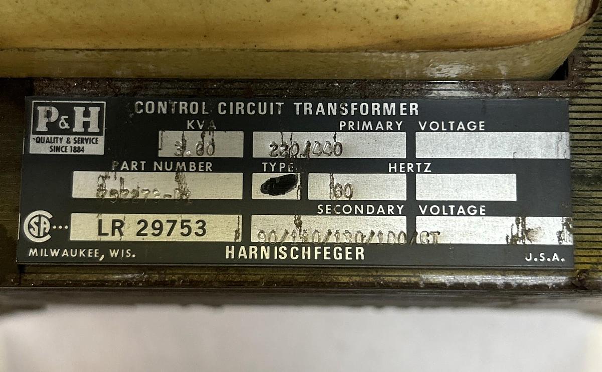 Used P&H,75Z273-D1,CONTROL CIRCUIT TRANSFORMER 3KVA 220/440V PRI 90/110/130/180V SEC