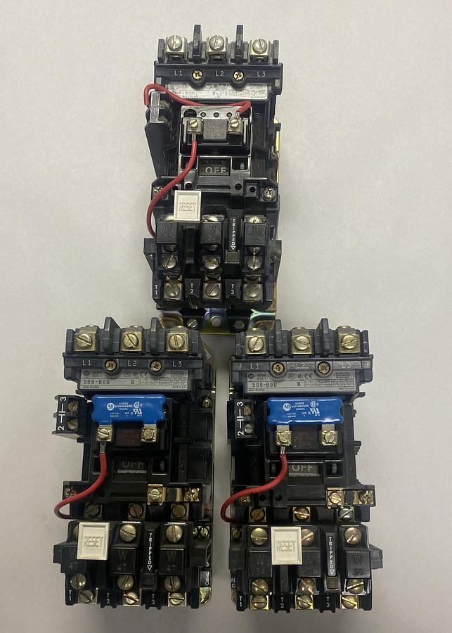 Used ALLEN BRADLEY,509-BOD,SER B SIZE 1 NON-REVERSING STARTER27A 600V LOT OF 3