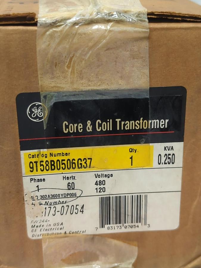 GE,9T58B0506G37,CORE & COIL TRANSFORMER .250 KVA 480 V 60 HZ NOS